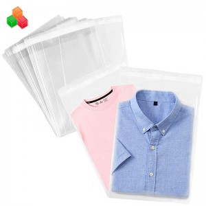 brugerdefineret stærk gennemsigtig selvklæbende forsegling af plastik beklædningsemballage taske opp plastposer til tøj \/ t-shirt \/ snack